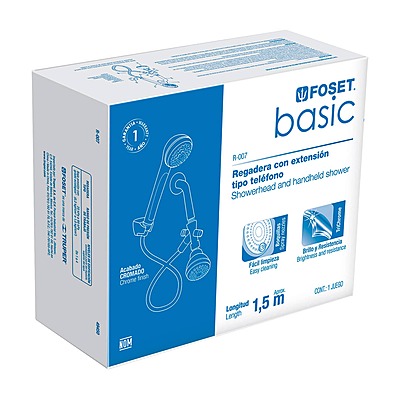 Regadera plástica tipo teléfono, Basic - R-007 / 49450