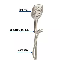 Regadera manual con soporte, satín, Riviera - R-013N / 45786 Regadera manual con soporte, satín, Riviera - R-013N / 45786