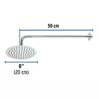 Regadera redonda, acero inoxidable, 8', cromada, Riviera - R-309 / 45075