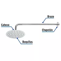 Regadera redonda, acero inoxidable, 8', cromada, Riviera - R-309 / 45075