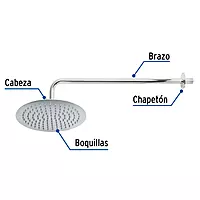 Regadera redonda, acero inoxidable, 10', cromada, Riviera - R-311 / 45077