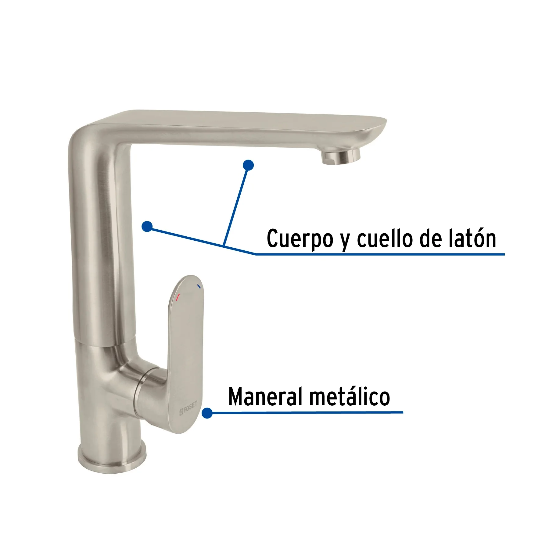 Monomando para fregadero, satín, Riviera - RIM-83N / 45182