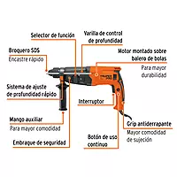 Rotomartillo SDS Plus 3.2 Joules, 800W, TRUPER PRO, 103066 - ROEL-30A Rotomartillo SDS Plus 3.2 Joules, 800W, TRUPER PRO, 103066 - ROEL-30A