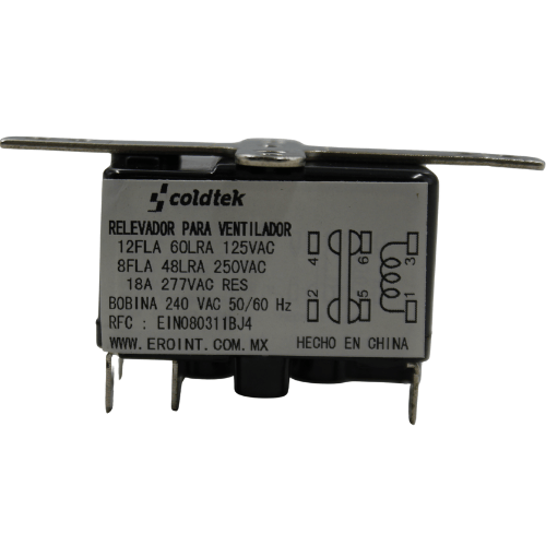 Relay Refrigeracion para Vent, 6 Term, Bobina 240 Volts AC - RYRFFN002