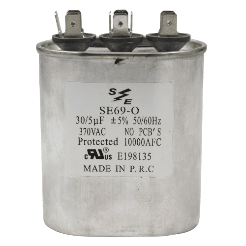 Capacitor Doble 30/5 Mf 370 Vac +/- 5%, Ovalado - Se69-O Capacitor Doble 30/5 Mf 370 Vac +/- 5%, Ovalado - Se69-O