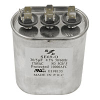 Capacitor Doble 30/5 Mf 370 Vac +/- 5%, Ovalado - Se69-O Capacitor Doble 30/5 Mf 370 Vac +/- 5%, Ovalado - Se69-O