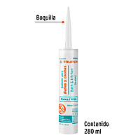Silicón 100%, para baños y cocina, blanco - SIL-100BCB / 18566 Silicón 100%, para baños y cocina, blanco - SIL-100BCB / 18566