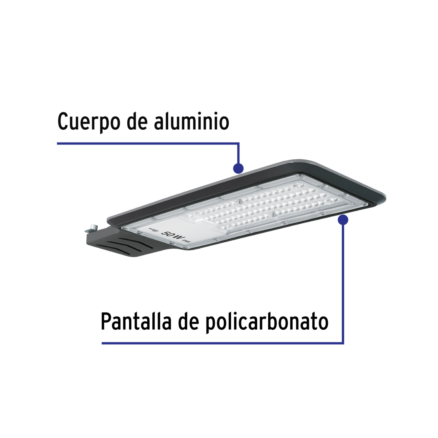 Luminario suburbano LED 50 W 6500 K, VOLTECK BASIC-SUB-740L / 29936