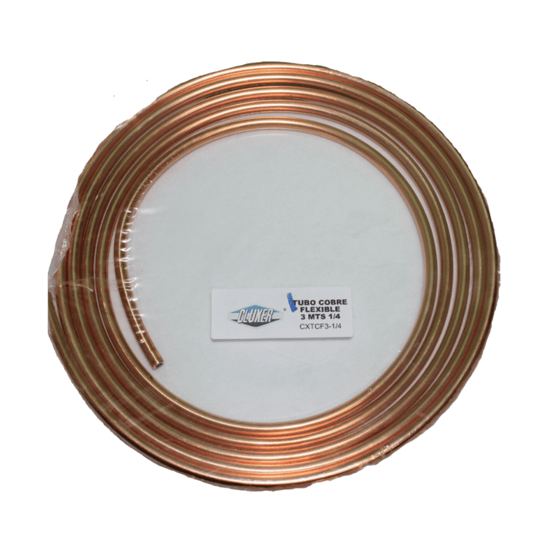 Tubo Cobre Flexible Cluxer 1/4 3 Metros - TCF-14-3 Tubo Cobre Flexible Cluxer 1/4 3 Metros - TCF-14-3