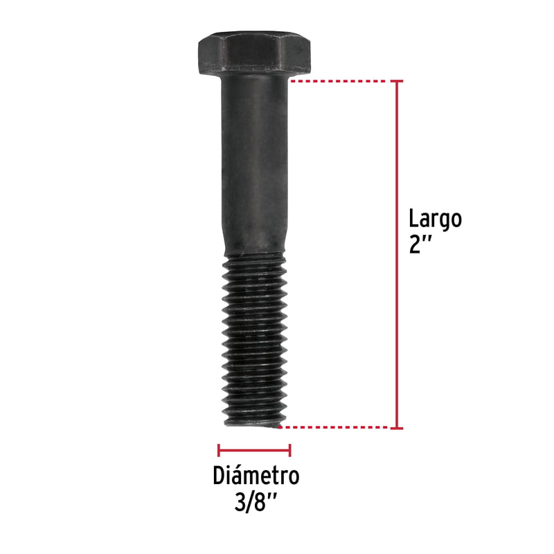 Bolsa con 60 tornillos 3/8' x 2' de acero, grado 5 - TOR5-3/8X2 / 44785 Bolsa con 60 tornillos 3/8' x 2' de acero, grado 5 - TOR5-3/8X2 / 44785