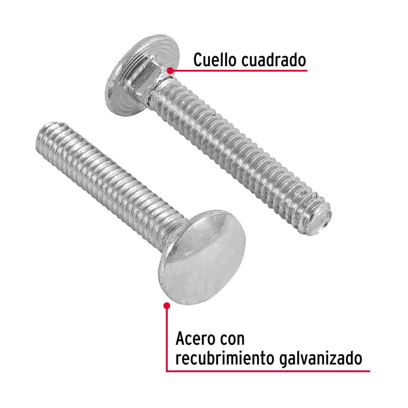 Bolsa con 80 tornillos 1/4' x 1-1/2' tipo coche - TORC-1/4X1-1/2 / 44714 Bolsa con 80 tornillos 1/4' x 1-1/2' tipo coche - TORC-1/4X1-1/2 / 44714