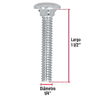 Bolsa con 80 tornillos 1/4' x 1-1/2' tipo coche - TORC-1/4X1-1/2 / 44714 Bolsa con 80 tornillos 1/4' x 1-1/2' tipo coche - TORC-1/4X1-1/2 / 44714
