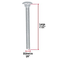 Bolsa con 50 tornillos 1/4' x 2-1/2' tipo coche - TORC-1/4X2-1/2 / 44716 Bolsa con 50 tornillos 1/4' x 2-1/2' tipo coche - TORC-1/4X2-1/2 / 44716