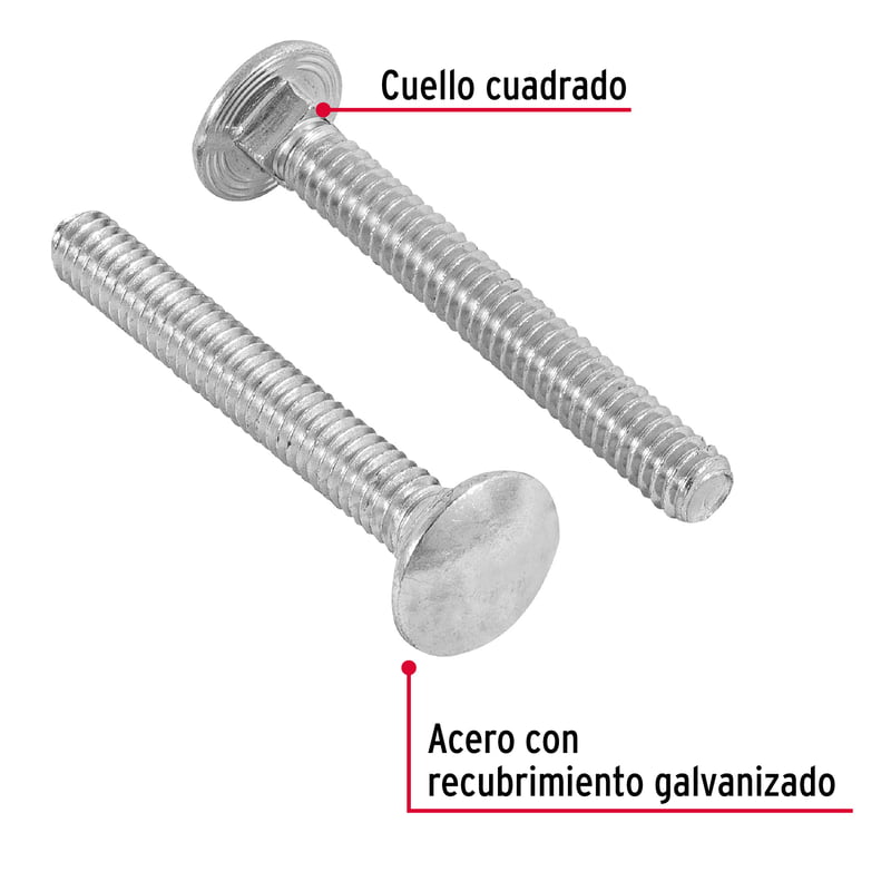 Bolsa con 60 tornillos 1/4' x 2' tipo coche - TORC-1/4X2 / 44715 Bolsa con 60 tornillos 1/4' x 2' tipo coche - TORC-1/4X2 / 44715