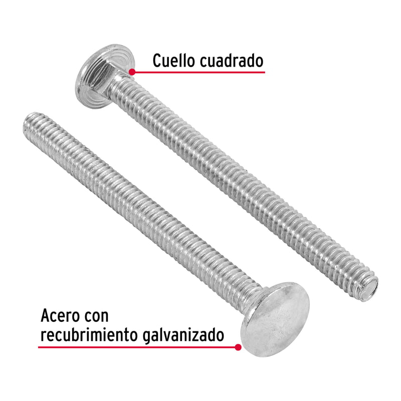 Bolsa con 50 tornillos 1/4' x 3' tipo coche - TORC-1/4X3 / 44717 Bolsa con 50 tornillos 1/4' x 3' tipo coche - TORC-1/4X3 / 44717