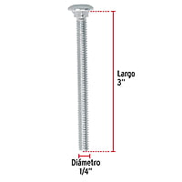 Bolsa con 50 tornillos 1/4' x 3' tipo coche - TORC-1/4X3 / 44717 Bolsa con 50 tornillos 1/4' x 3' tipo coche - TORC-1/4X3 / 44717