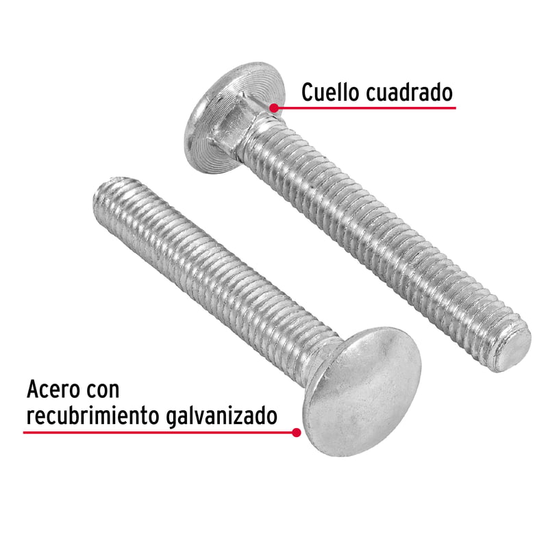 Bolsa con 50 tornillos 3/8' x 2-1/2' tipo coche - TORC-3/8X2-1/2 / 44733 Bolsa con 50 tornillos 3/8' x 2-1/2' tipo coche - TORC-3/8X2-1/2 / 44733