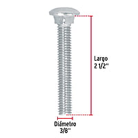 Bolsa con 50 tornillos 3/8' x 2-1/2' tipo coche - TORC-3/8X2-1/2 / 44733 Bolsa con 50 tornillos 3/8' x 2-1/2' tipo coche - TORC-3/8X2-1/2 / 44733