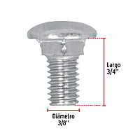 Bolsa con 50 tornillos 3/8' x 3/4' tipo coche - TORC-3/8X3/4 / 44728 Bolsa con 50 tornillos 3/8' x 3/4' tipo coche - TORC-3/8X3/4 / 44728