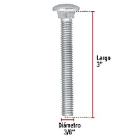 Bolsa con 40 tornillos 3/8' x 3' tipo coche - TORC-3/8X3 / 44734 Bolsa con 40 tornillos 3/8' x 3' tipo coche - TORC-3/8X3 / 44734