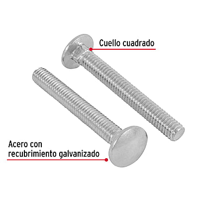 Bolsa con 60 tornillos 5/16' x 2-1/2' tipo coche - TORC-5/16X2-1/2 / 44724