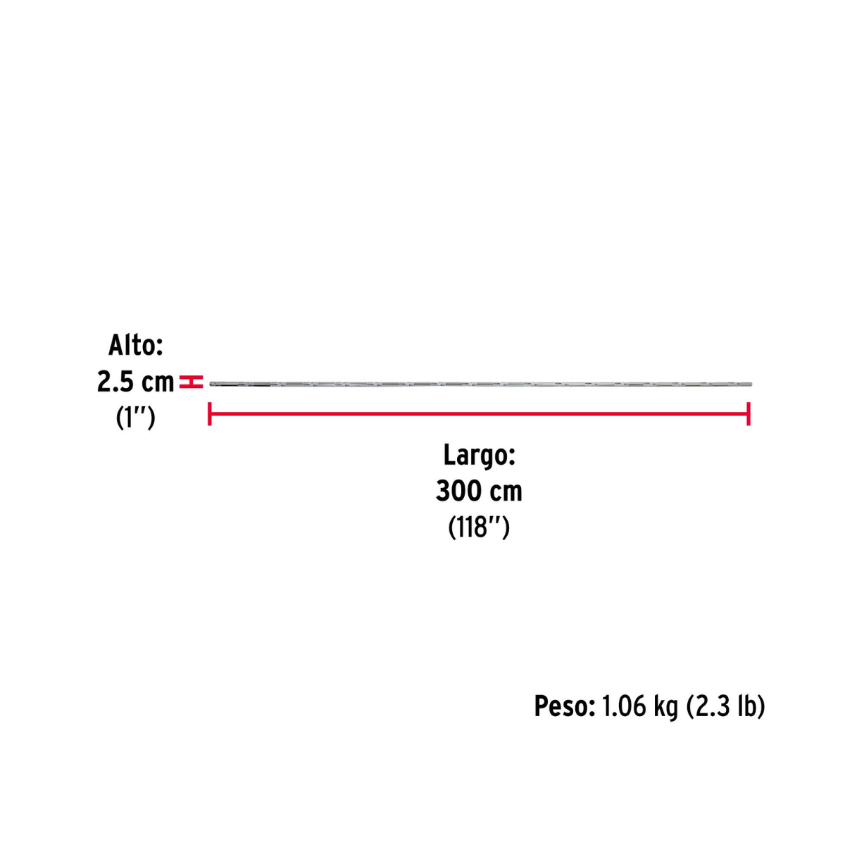Tubo redondo para clóset, 3.0 m, acero cromado, HERMEX-TR-530 / 48974 Tubo redondo para clóset, 3.0 m, acero cromado, HERMEX-TR-530 / 48974