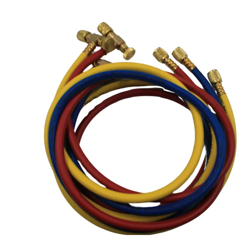 Juego de 3 Mangueras de Carga de Refrigerante con Valvulas de Bola, 800 PSI, 150 CM de Longitud, 1/4"-1/4"(Y), 1/4"-1/4"®, 1/4"-1/4"(B) - WIP-MRH-2CV60° Juego de 3 Mangueras de Carga de Refrigerante con Valvulas de Bola, 800 PSI, 150 CM de Longitud, 1/4"-1/4"(Y), 1/4"-1/4"®, 1/4"-1/4"(B) - WIP-MRH-2CV60°
