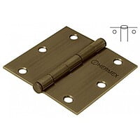 Bisagra cuadrada 2-1/2', acero latonado antiguo, plana - BC-252P / 43250 Bisagra cuadrada 2-1/2', acero latonado antiguo, plana - BC-252P / 43250