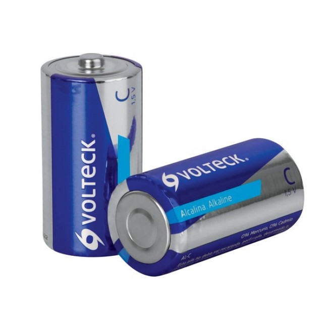 Blíster con 2 pilas alcalinas tamaño C, Volteck - AL-C / 46317 Blíster con 2 pilas alcalinas tamaño C, Volteck - AL-C / 46317