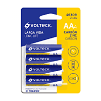 Blíster con 4 pilas zinc-carbón tamaño AA, volteck - ZI-AA / 46309 Blíster con 4 pilas zinc-carbón tamaño AA, volteck - ZI-AA / 46309