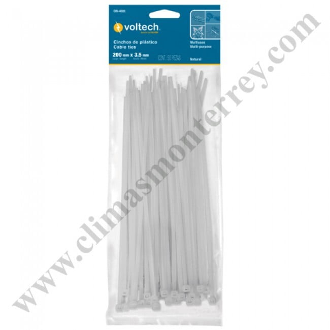 Bolsa con 1000 cinchos plásticos 40lb, 250x3.5 mm, naturales - CIN-4025-M / 47462 Bolsa con 1000 cinchos plásticos 40lb, 250x3.5 mm, naturales - CIN-4025-M / 47462