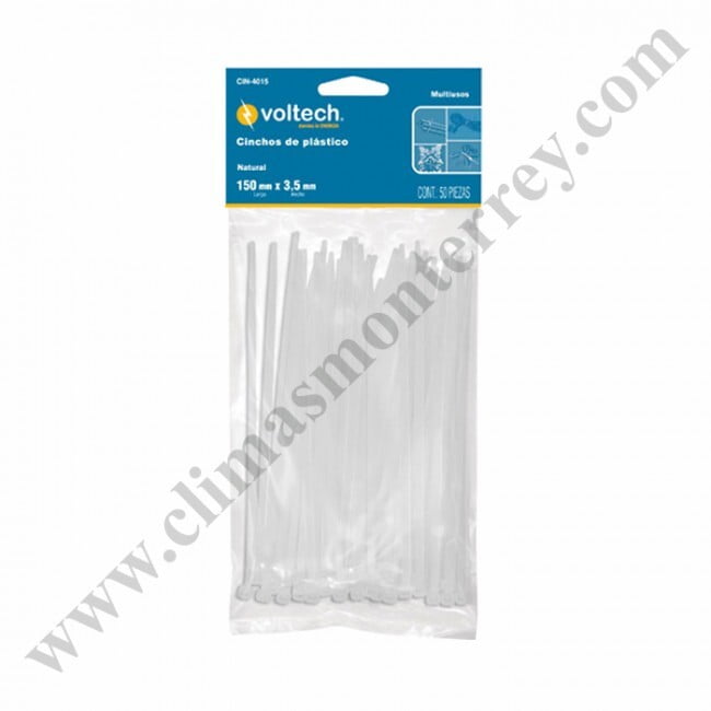 Bolsa con 25 cinchos plásticos 50 lb, 500x4.5 mm, naturales - CIN-5050 / 44311 Bolsa con 25 cinchos plásticos 50 lb, 500x4.5 mm, naturales - CIN-5050 / 44311