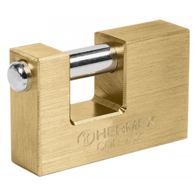 Candado antipalanca, 75mm, cuerpo de latón, llave tetra - COR-75X / 43353 Candado antipalanca, 75mm, cuerpo de latón, llave tetra - COR-75X / 43353