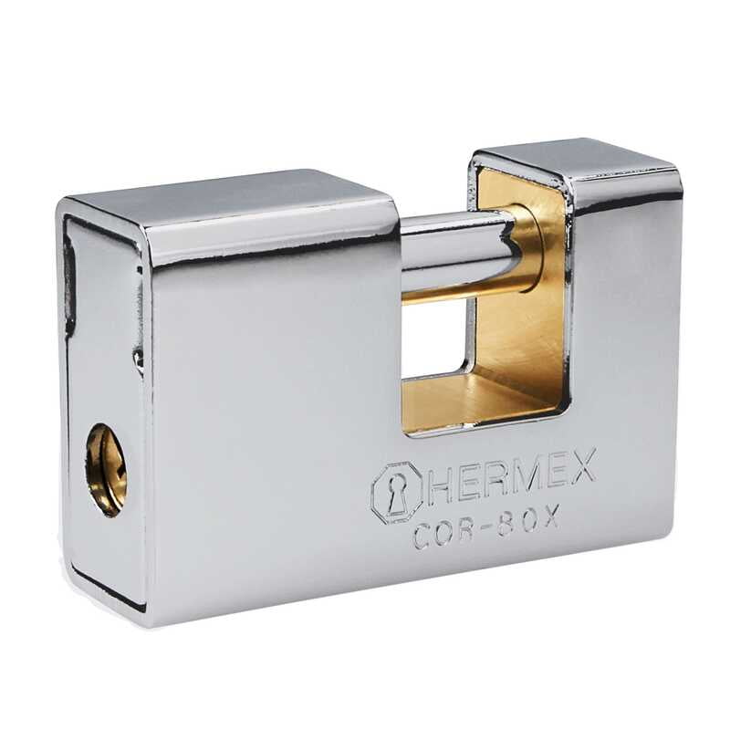 Candado antipalanca, 80mm, blindado, llave tetra - COR-80X / 43373