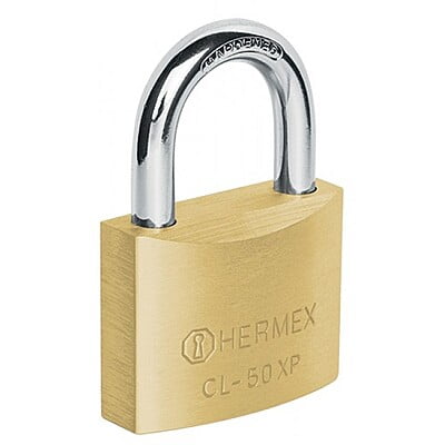 Candado de latón, 50mm, llave tetra, blister, Hermex Basic - CL-50XP / 23511