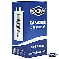 Capacitor de Trabajo, 25Mf, 370VAC +-5%, 50/60Hz, Cluxer CXC37025 Capacitor de Trabajo, 25Mf, 370VAC +-5%, 50/60Hz, Cluxer CXC37025