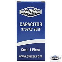 Capacitor de Trabajo, 25Mf, 370VAC +-5%, 50/60Hz, Cluxer CXC37025 Capacitor de Trabajo, 25Mf, 370VAC +-5%, 50/60Hz, Cluxer CXC37025