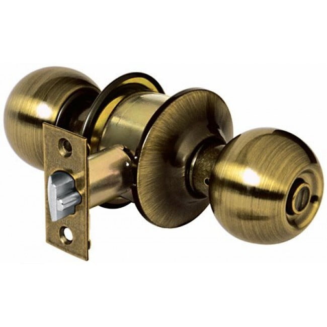 Cerradura pomo, latón antiguo, esfera, recámara - CEPO-21R / 43470 Cerradura pomo, latón antiguo, esfera, recámara - CEPO-21R / 43470