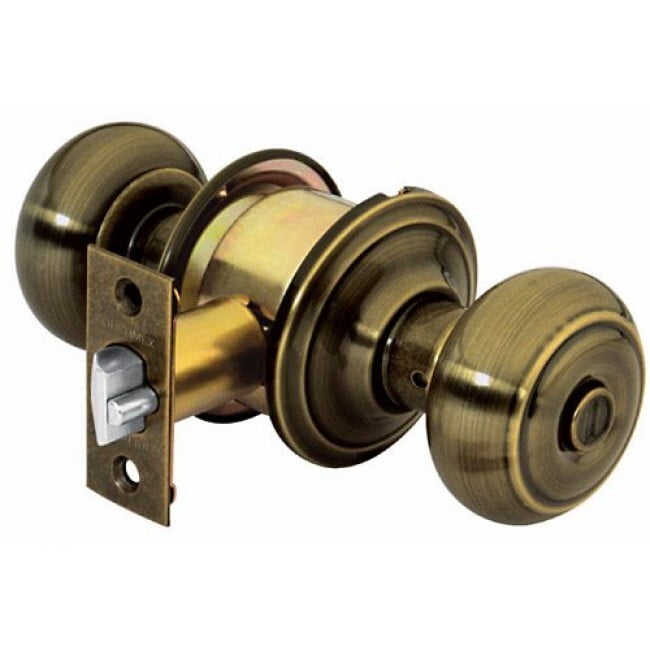 Cerradura pomo, latón antiguo, oval, entrada - CEPO-22E / 43454 Cerradura pomo, latón antiguo, oval, entrada - CEPO-22E / 43454