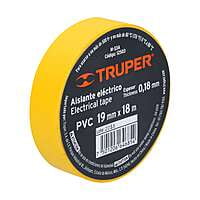 Cinta de aislar de 18 m x 19 mm, amarilla, Truper - M-33A / 12503 Cinta de aislar de 18 m x 19 mm, amarilla, Truper - M-33A / 12503