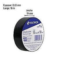 Cinta de aislar de 18 m x 19 mm, negra, Volteck - MV-33 / 46160 Cinta de aislar de 18 m x 19 mm, negra, Volteck - MV-33 / 46160