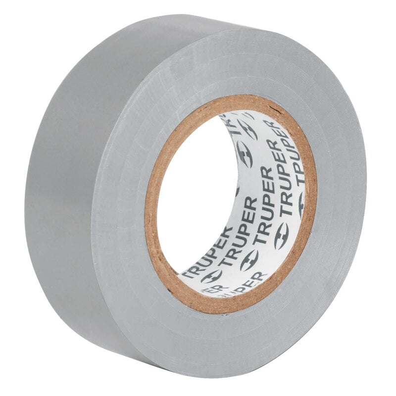 Cinta de aislar de 18 m x 19 mm, gris, Truper - M-33G / 12507 Cinta de aislar de 18 m x 19 mm, gris, Truper - M-33G / 12507