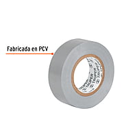 Cinta de aislar de 18 m x 19 mm, gris, Truper - M-33G / 12507 Cinta de aislar de 18 m x 19 mm, gris, Truper - M-33G / 12507