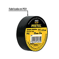 Cinta de aislar de 9 m x 19 mm, negra, Pretul - M-22P / 20521 Cinta de aislar de 9 m x 19 mm, negra, Pretul - M-22P / 20521