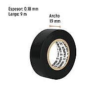 Cinta de aislar de 9 m x 19 mm, negra, Truper - M-22 / 12501 Cinta de aislar de 9 m x 19 mm, negra, Truper - M-22 / 12501