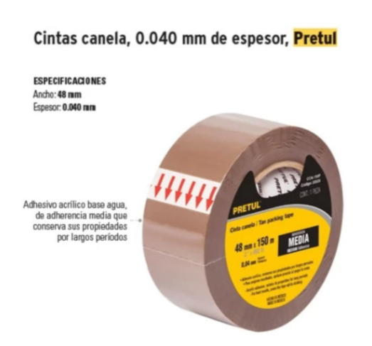 Cintas Canela De 0 040mm De Espesor Pretul CCA 150P