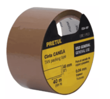 Cinta de empaque canela, 40 m, Pretul - CCA-40P / 20524 Cinta de empaque canela, 40 m, Pretul - CCA-40P / 20524