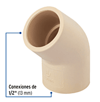 Codo 45° de CPVC, 1/2' - CPVC-861 / 45086 Codo 45° de CPVC, 1/2' - CPVC-861 / 45086