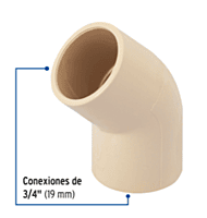 Codo 45° de CPVC, 3/4' - CPVC-862 / 45087 Codo 45° de CPVC, 3/4' - CPVC-862 / 45087