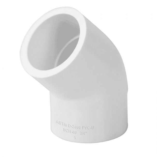 Codo 45° de PVC, 2' - PVC-866 / 45528 Codo 45° de PVC, 2' - PVC-866 / 45528